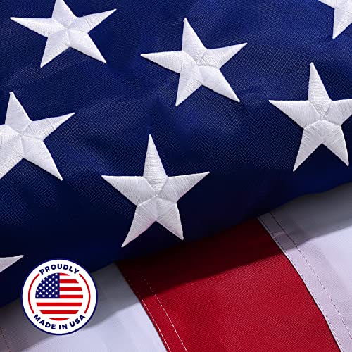 Homissor 3x5 foot flags 100 Made In US Heavy Duty Flag  american flags for outside With Embroidered StarsSewn Stripes and Brass Grommets Heavyweight Flag