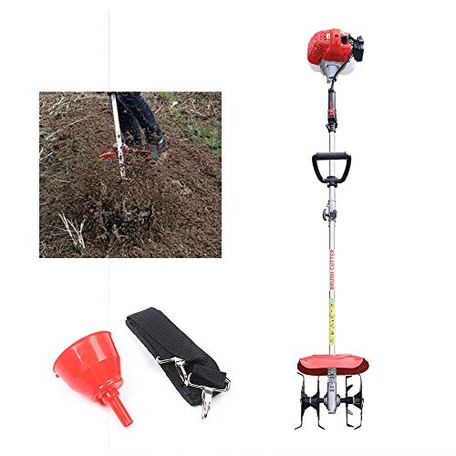 DNYSYSJ Electric Garden Cultivator Hand Held Tiller Cultivator Tool 427CC 2Stroke Gas Engine