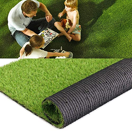 Griclner 35mm Artificial Turf Lawn Fake Grass 138 Pile Height Realistic Synthetic Grass 33FTX5FTDrainage Holes Indoor Outdoor Pet Faux Grass Astro Rug Carpet for Garden Backyard Patio Balcony