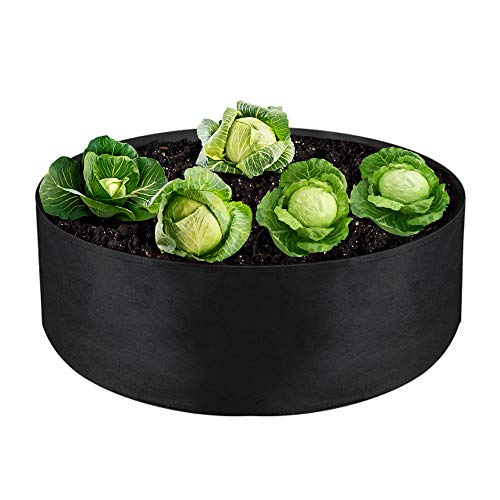 IWNTWY 15 Gallon Large Grow Bag Heavy Duty Fabric Round Raised Garden Bed Planter Pots for Planting Herb Flower Vegetable Potato Plants (24 D x 8 H Black)