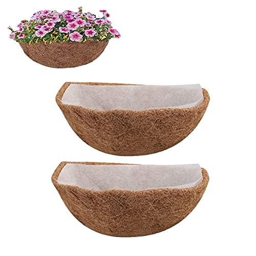 Tomsi Coco Liners for Hanging Planter Basket 21 Coconut Fiber Replacement Liner Garden Flower Vegetables Pot for Window Box Wall Trough Planter