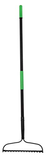 Hooyman Landscape and Metal Bow Rake with Heavy Duty Construction and Ergonomic NonSlip Handle for Gardening Land Management Yard Work Farming and Outdoor  BlackGreen