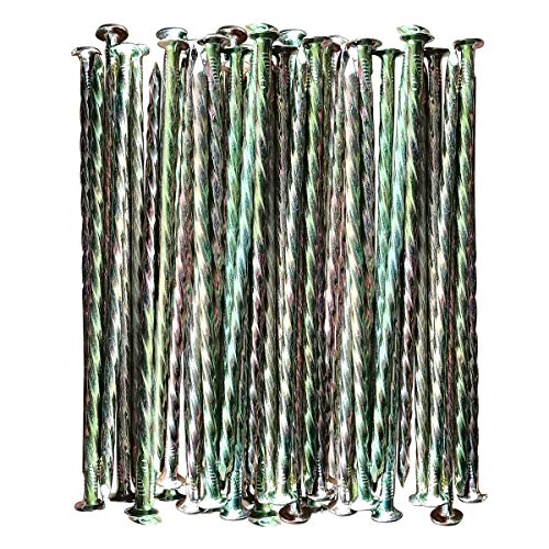 MAOMBO Artificial Turf Stakes Galvanized Metal Spiral Landscape Spikes for Fake Landscaping Grass 35 Count Outdoor HeavyDuty Rust Resistant Security 6Inch LongAnchoring Spikes