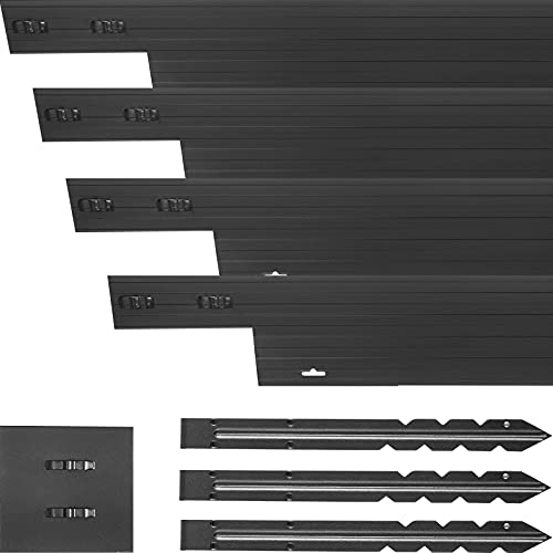 VEVOR Aluminum Landscape Edging 12 PCS Metal Garden Edging 394 ft Total Length Lawn Edging Border 39 x 4 x 18 Landscape Borders Black Landscaping Metal Edging for Garden Flowerbed Yard