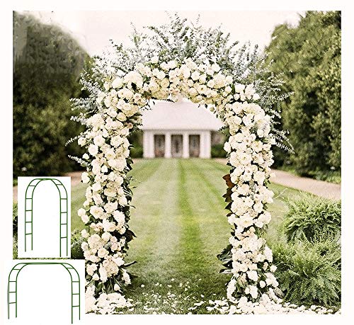 Adorox 75 Ft Metal Arch (Two Way Assemble) for Wedding Garden Bridal Party Decoration Arbor (Green)