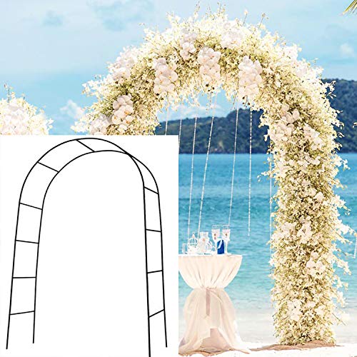 SzJias Wedding Arch Metal Garden Arbors Wedding Arch for Garden Climbing Plants Wedding Party Decoration (Black)