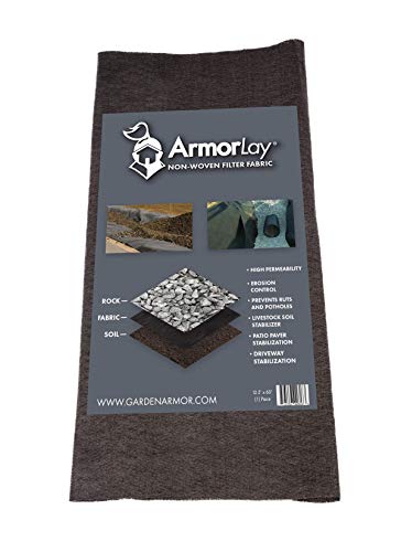 ArmorLay NonWoven Filter Fabric (125 X 60) High Flow Rate  Highly Permeable Stabilization Fabric  French Drain Fabric