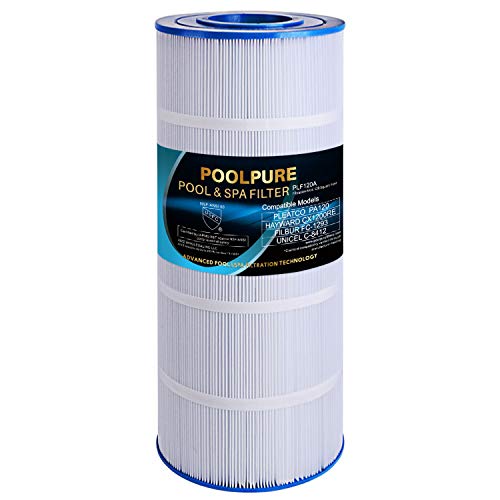 POOLPURE PLF120A Pool Filter Replaces Hayward C1200 CX1200RE Pleatco PA120 Unicel C8412 Filbur FC1293 Clearwater II 125 Waterway Pro Clean PCCF125 8170125N 120 sqft Cartridge 1 Pack