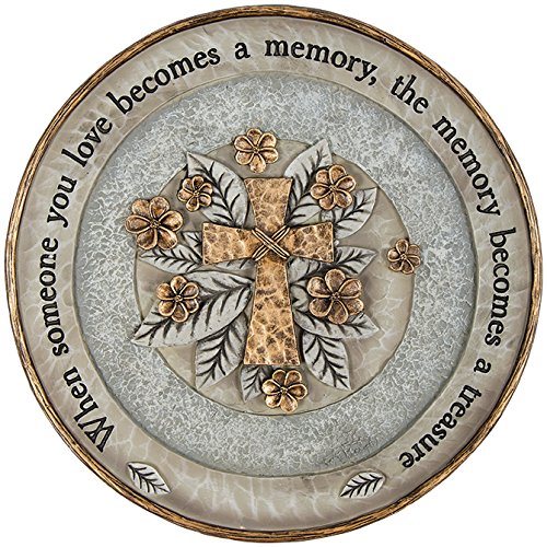 Carson Home Accents 12356 10 Inch Resin Outdoor Decor Treasured Memory Garden Stone Plaque with Bronze Accents