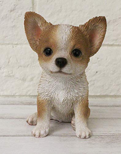 Chihuahua Dog Figurine Statue Lifelike Animal Home Garden Decor Resin Collectible Outdoor Sculpture Lawn Patio Accents Yard