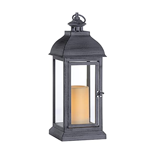 Sterno Home GL43855 Hanging Farmhouse LED Light Flameless Candle Lantern 159 in Grey