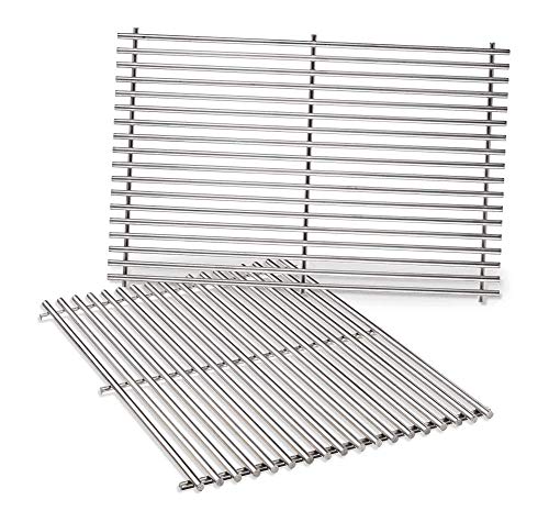 BBQSTAR BBQ Grill Grate 1912 Inch Cooking Grate Stainless Steel 6mm Solid Rod 2Pack Grill Grid Replacement for Weber Genesis E310 Genesis E330 Genesis E320 DCS 27D 27F