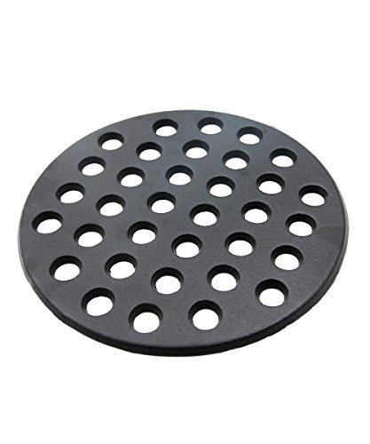 KAMaster Cast Iron Fire Grate for Big Green Egg 9 Charcoal Fire Grate Fit for Large BGE Grill Round Charcoal Grate Grid High Heat Plate BBQ Bottom Parts Replacement Accessories