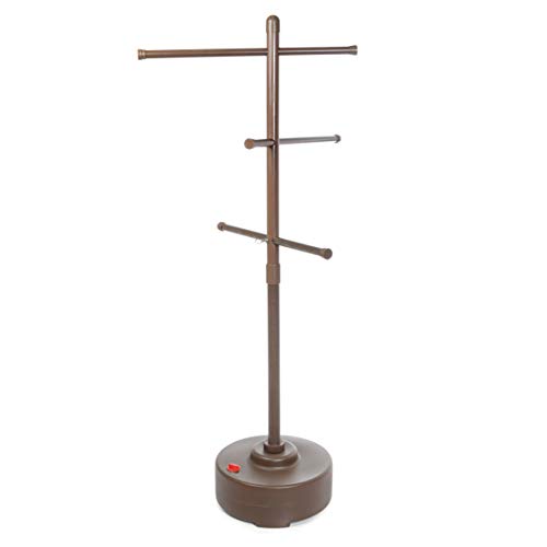 Milliard Freestanding Portable Outdoor Towel Tree Three Adjustable Bars Weather Resistant Plastic  65 inches x 25 inches Stylish Bronze Colored Pool and Spa Towel Rack