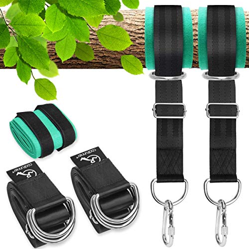 Coolrunner 10FT Tree Swing Straps Hanging Kit  5000Lbs Break Strength  Extra Long Swing Hammock Straps with Two Zinc Alloy Carabiners  for All Type of Swings