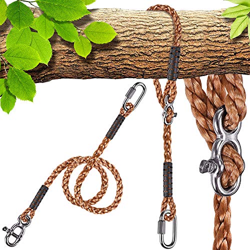 SELEWARE Tree Swing Rope Hammock Chair Strap Hanging Kit Length Adjustable Nylon Rope 656ft Holds to 1000lbs Perfect for Playground Set Children Swing Outdoor Hammock and Hanging Chair