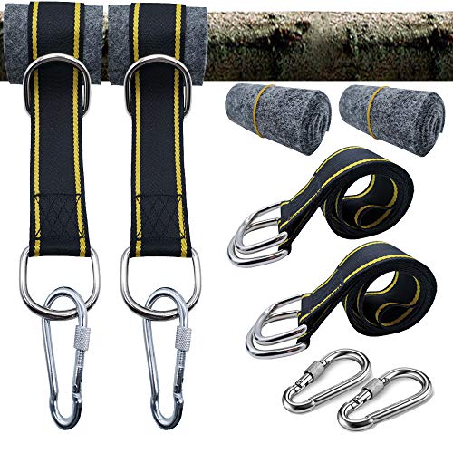 Tree Swing Straps Hanging Kit 5ft Holds 2200 lbs Set of 2  Extra Long Straps with Tree Protects and Heavy Duty Hooks Perfect for Tree Swings  Hammocks