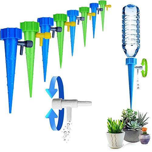 ARTEM Plant Waterer Self Watering Spikes System Automatic Vacation Drip Irrigation Watering Devices with Slow Release Control Valve Switch for Garden Plants Indoor  Outdoor (12 Packs)